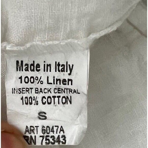 Terzo Millennio 100% Linen White Lace Crochet Tunic Top S Coastal Lagenlook - Picture 6 of 6